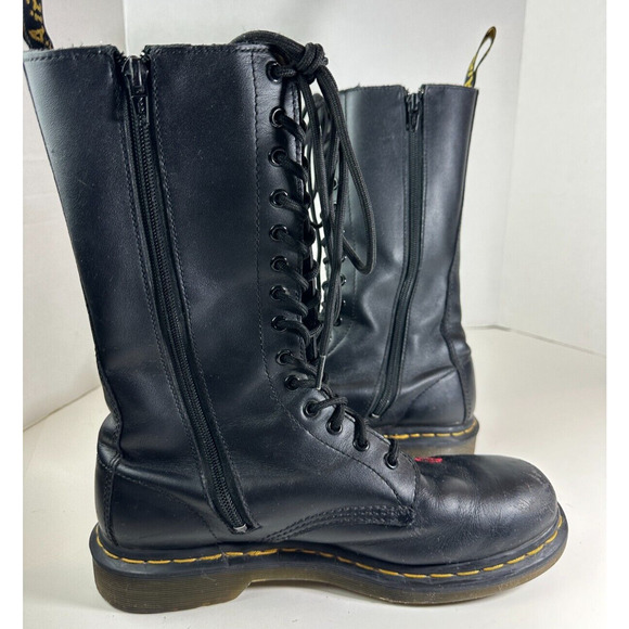 *Flawed Doc Dr. Marten 1914 Vonda Leather Lace up Embroidered Rose Boots US 10 - Picture 9 of 15